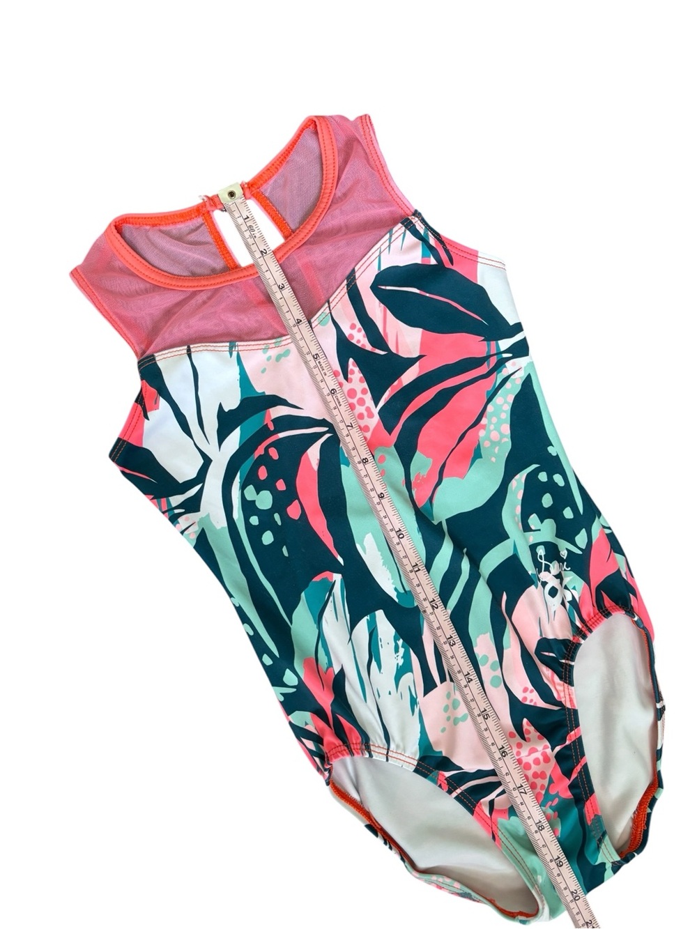 GK Elite Suni Lee Grounded Growth Gymnastic
Peach Floral Tank Leotard CM - Picture 12 of 14